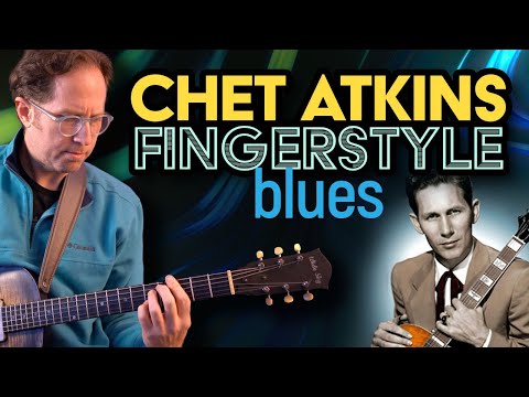 Chet Atkins style blues guitar tutorial - Fingerstyle Guitar Lesson - EP550