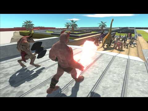 Units trying to escape from Ogre Lord and Minotaur - Animal Revolt Battle Simulator