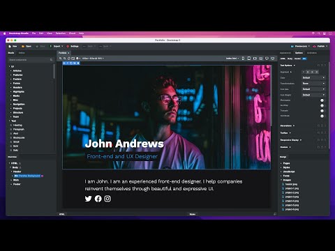 Designing a Beautiful Portfolio Website in Bootstrap Studio