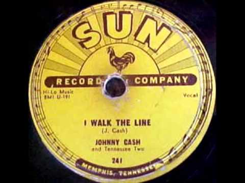 Johnny Cash - I Walk The Line, 1956 Sun 78 record.