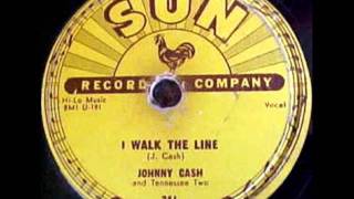 Johnny Cash - I Walk The Line, 1956 Sun 78 record.