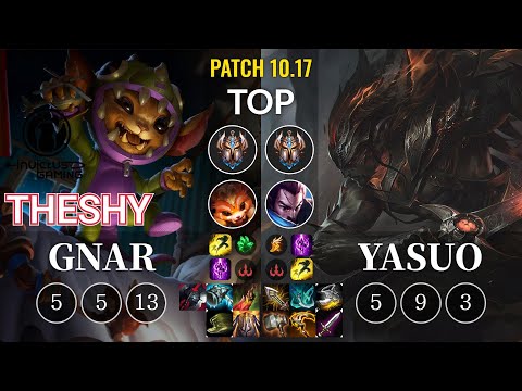 IG TheShy Gnar vs Yasuo Top - KR Patch 10.17