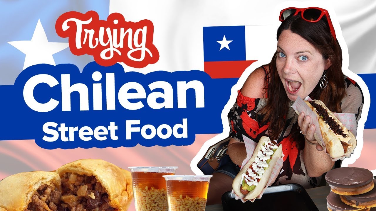 Chilean Food is Crazy Good. Street Food feast! Completo, Empanada de pino, Mote con huesillo + more