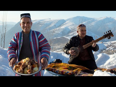 Central Asian dimlama dish in the mountains | outdoor cooking