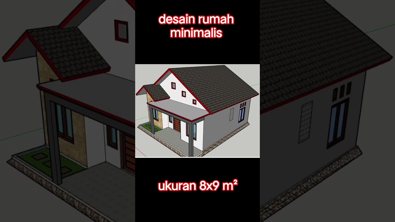 denah rumah minimalis ukuran 8x9 m² #denahrumah3d #desainrumah #rumahminimalis