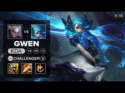 DK Canyon Gwen Jungle vs Diana - KR Challenger Patch 11.15