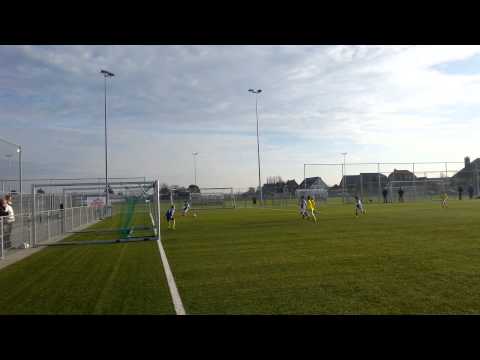 Mooi doelpuntje van Romano - F1 vv Moerkapelle