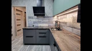 Современная угловая тёмная кухня Проект 155 фото 6