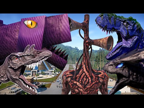 Jurassic World Evolution🌍 NEW! Godzilla 2019, King Ghidorah, Siren Head, Minecraft T-REX Dino Fight!