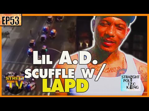 Lil A.D. from 60s in a fight with the L.A.P.D. during candlelight vigil