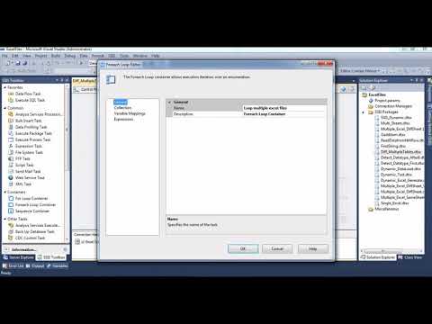 Microsoft SSIS Part 7 : How to Load Multiple Excel files having different sheets with diff columns.
