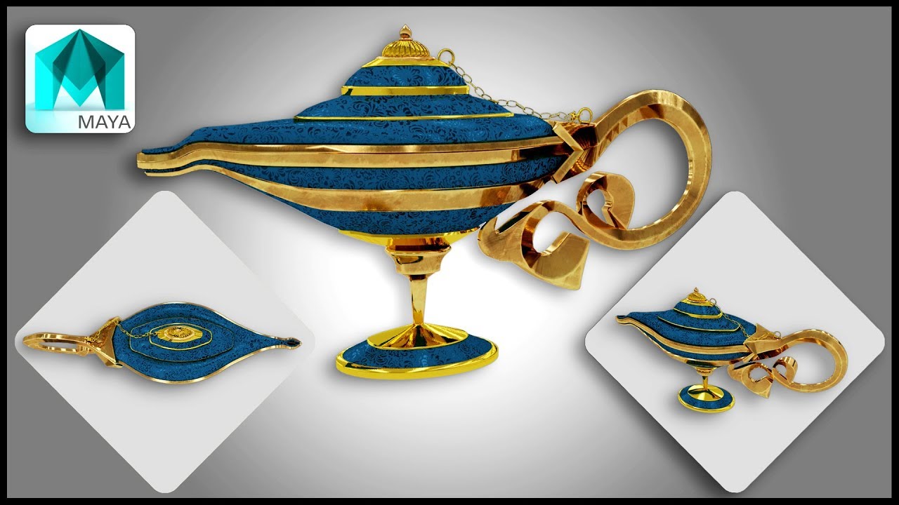 Autodesk Maya - Aladdin Lamp Speed Modeling