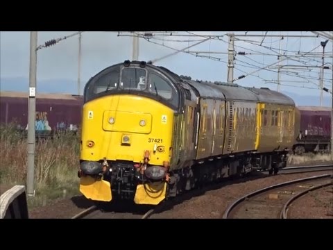 DBSO 9703 & 37421 Colas Rail Freight Pass Newton-on Ayr 03/10/16
