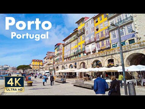Porto Portugal 🇵🇹 4K Walking Tour Along the Riverside 2022