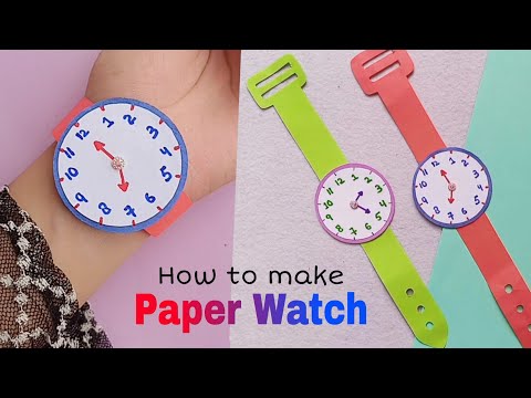 How to make Paper Watch - Origami paper Watch - Easy Origami Craft - DIY school crafts