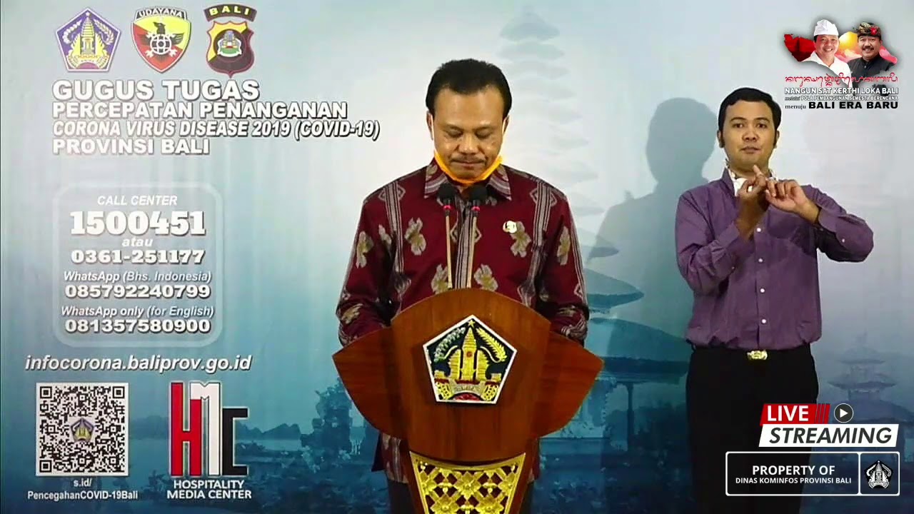 Siaran Pers Perkembangan Penanggulangan COVID–19 Provinsi Bali per 21 April 2020