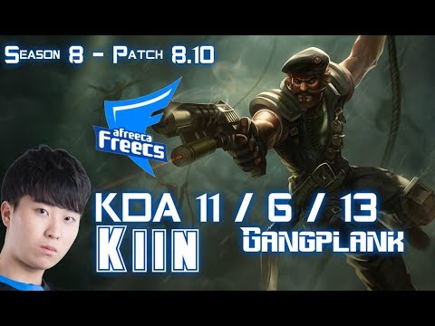 AFs Kiin GANGPLANK vs IRELIA Top - Patch 8.10 KR Ranked