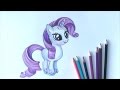 Уроки рисования. Как нарисовать ПОНИ Рарити How to Draw Rarity 