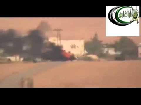 تدمير دبابة بعد استهدفها في حيش في محافظة إدلب