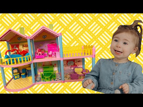 Игрушка Фикс Прайс (Fix Price) Кукольный Домик с террасой и Мебелью