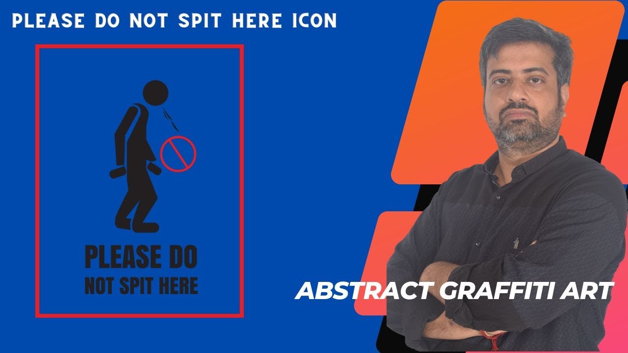 Please Do Not Spit Here icon  vector illustration adobe illustrator tutorial #onlinelearningbox