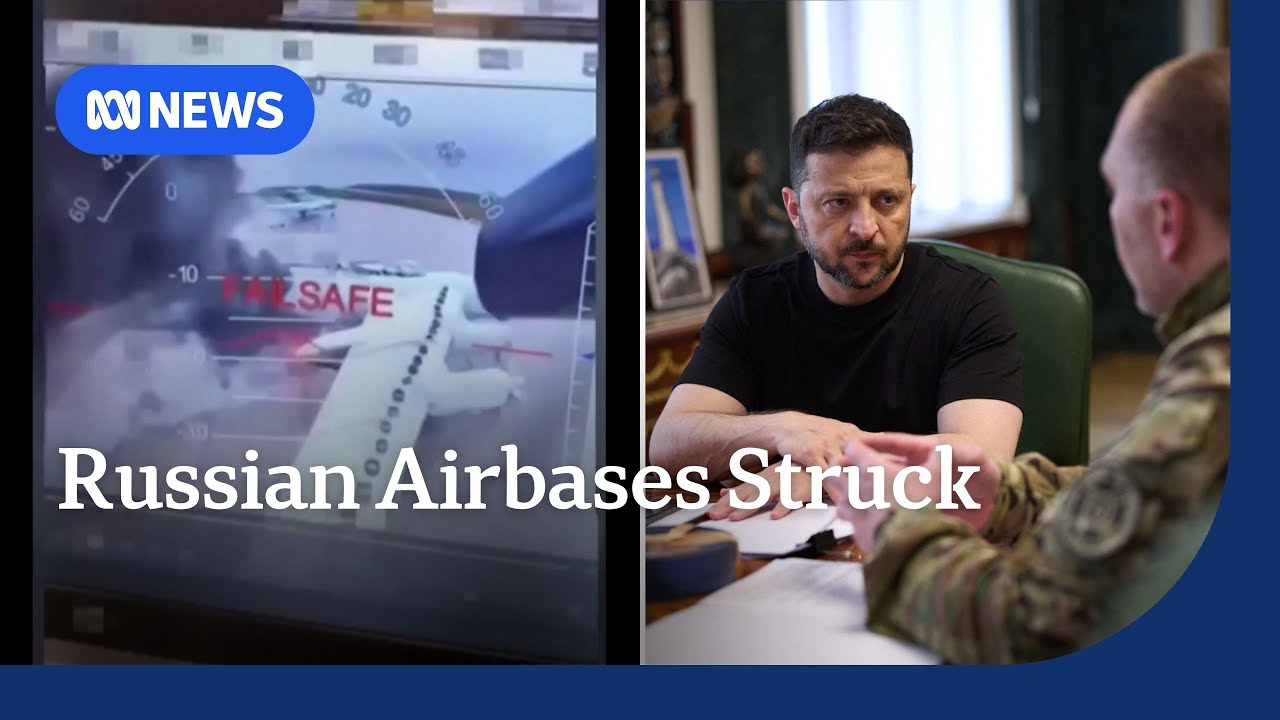 Ukrainian drone attack reportedly hits 40 Russian bombers | ABC NEWS