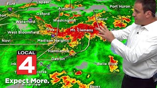 Tracking tornado warning in Macomb County