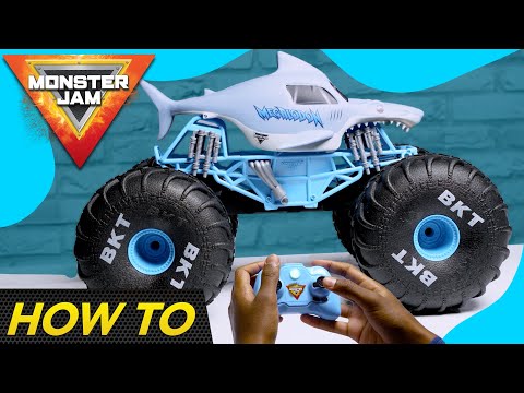 Spin Master MONSTER JAM visureigis RC 1:24 Megalodon, 6044952 video