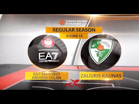 EuroLeague Highlights RS Round 15: EA7 Emporio Armani Milan 70-78 Zalgiris Kaunas