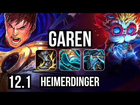 GAREN vs HEIMERDINGER (TOP) | 10/0/2, Legendary, 500+ games, 900K mastery | EUW Diamond | 12.1