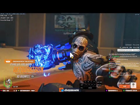 POTG! GETQUAKEDON IS #1 DOOMFIST! GETQUAKEDON DOOMFIST TOP 500 GAMEPLAY OVERWATCH 2 SEASON 6
