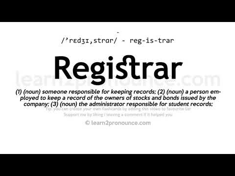Pronunciation of Registrar | Definition of Registrar