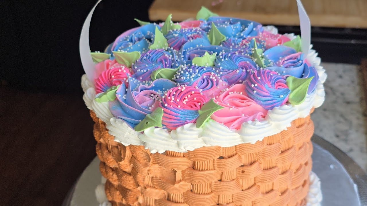 Flower basket cake