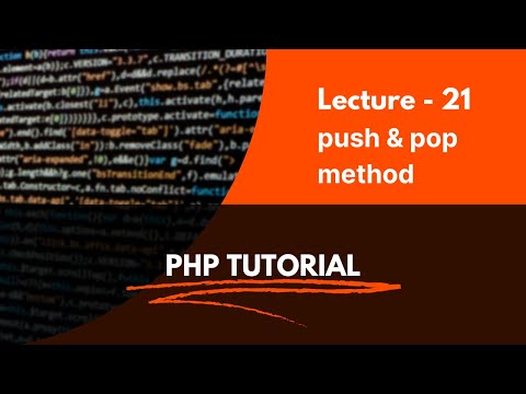Learning PHP in hindi video 21 Push and Pop method of Array