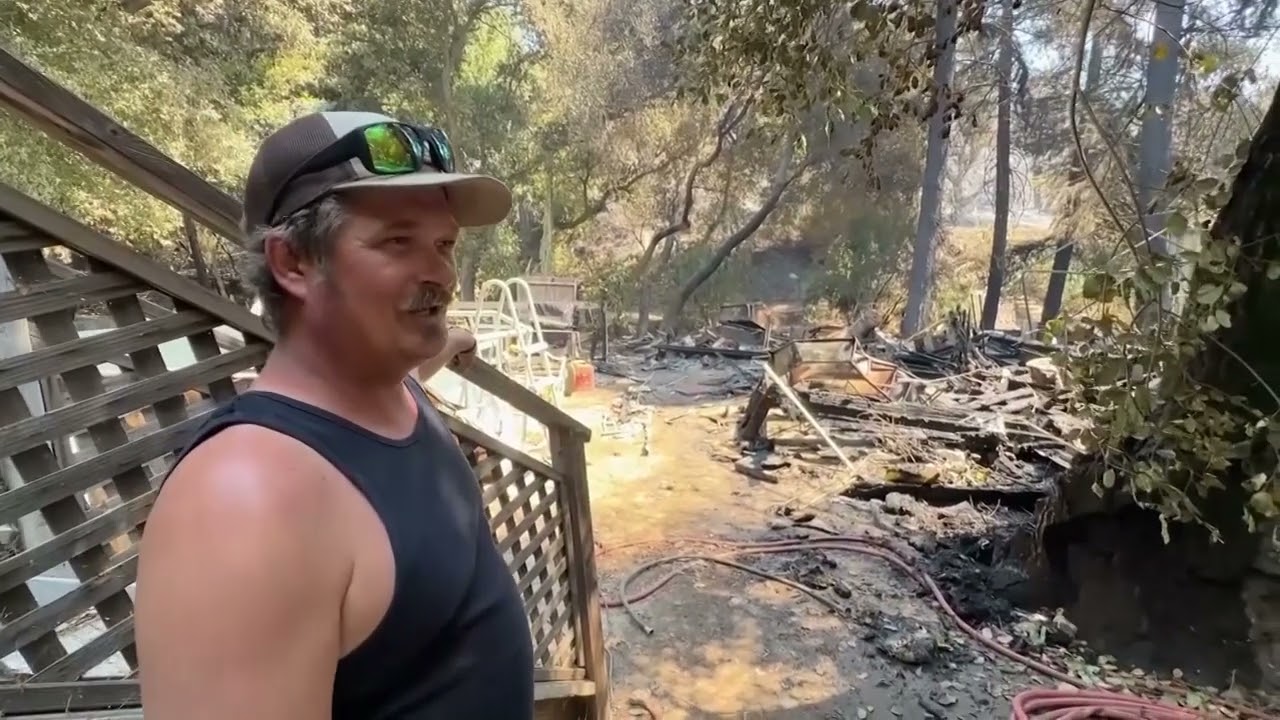 Southern California resident returns home to inspect wildfire destruction