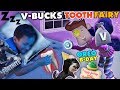 FORTNITE TOOTH FAIRY gives V BUCKS!! Chase Lost 1st Tooth & OREO's Birthday Treat FUNnel Vision
