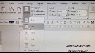 MS Word Tutorial: How to switch between single and double columns in a Microsoft Word document