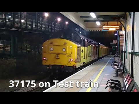 Prestatyn 28.10.2020 - Colas 37175 on Network Rail test Train from Bangor to Cardiff Canton Pullmans