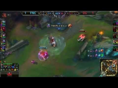 FNC Rekkles Tristana Pentakill : fnatic vs Origen -EU LCS Finals 2015