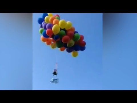 Canadian man arrested for floating lawn chair by balloon