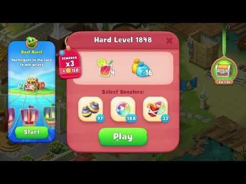Gardenscapes 1848 Hard Level - 18 moves - NO BooSTERS