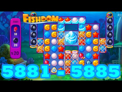Fishdom Level 5881 - 5885 HD Walkthrough | 3 match puzzle | gameplay | android | 5882 | 5883 | 5884