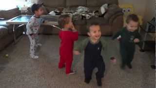 Identical triplets + 1 dance to Choo Choo Soul!