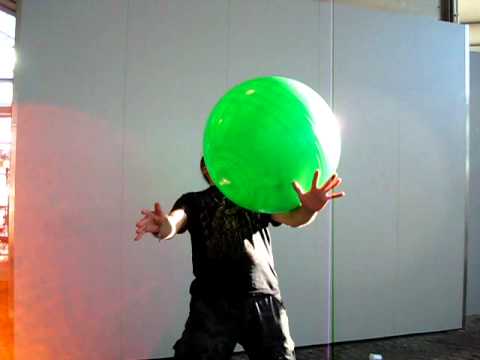 Contact juggling a big ball at the EJC 2011 in Munich