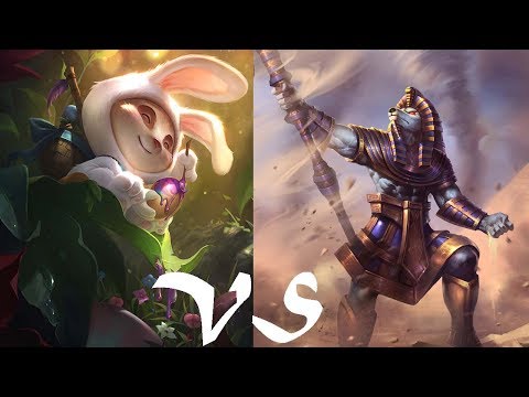 League of Legends - Cottontail Teemo vs Nasus Top Season 8 Ranked Game