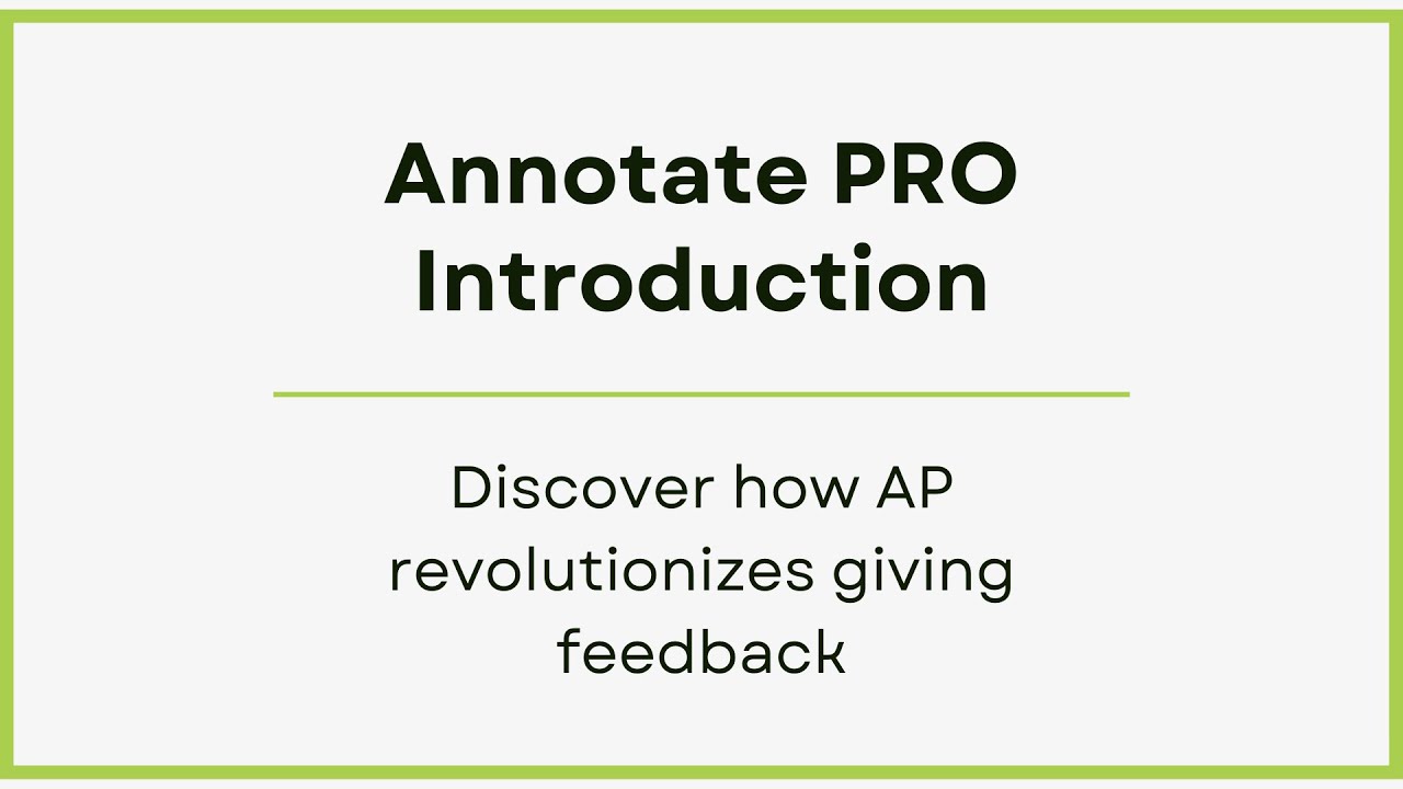 One Minute Annotate PRO Overview