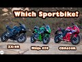 Kawasaki Ninja 650 Vs ZX 6R Vs Honda CBR650R Sport Bike Comparison Ride