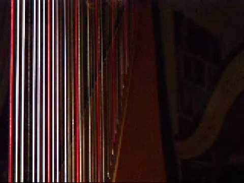 David Watkins tries out a new harp in a concert