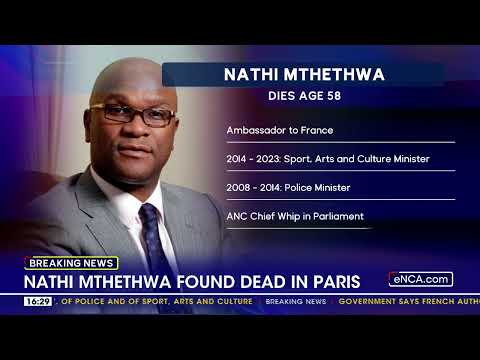 Nathi Mthethwa found dead in Paris