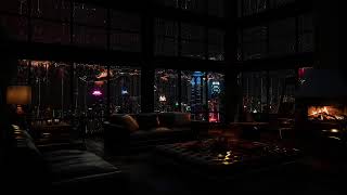 Stadtregen und Kamingeräusche – Eine ruhige Nacht in einem gemütlichen Schlafzimmer 🌧️🌆🔥